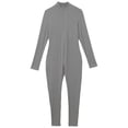 thumbnail image 5 of Sxiwei Men's Long Sleeve Full Body Unitard Leotard Bodysuit Athletic Jumpsuit Front Zipper Rompers Dark Gray XL, 5 of 7