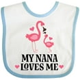 thumbnail image 3 of Inktastic Nana Loves Me Girl Flamingo Girls Baby Bib, 3 of 4