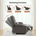 thumbnail image 6 of Resenkos Oversized Recliner Loveseat, Manual 150° Recline, Breathable Fabric, 600lb Capacity, Cup Holders, Gray, 6 of 16