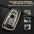 thumbnail image 4 of Xotic Tech 2Pcs Black Soft TPU 4-Button Full Protection Smart Remote Control Key Fob Cover Shell Case Holder Compatible with BMW 1 2 3 4 5 6 7 Series X3 X4 X2 X3 X4 M2 M3 M4 M5 M6 F20 F21 F22 F23 F30, 4 of 9