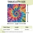 thumbnail image 2 of Colorful Rainbow Tie Dye Spiral Pattern Square Fitted Tablecloth with Elastic Edge,Square Table Cover,Washable Elastic Table Cover for Home Kitchen Party Decor 34"x34", 2 of 6