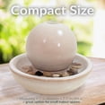 thumbnail image 4 of Sunnydaze Modern White Ceramic Tabletop Water Fountain with Orb - 4pk, 4 of 12