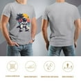 thumbnail image 5 of Hanmun Men's Minimalist Astronaut T-Shirts Short Sleeve Cotton Round Crew Neck L T-Shirt Moisture Wicking Gray USA, 5 of 9