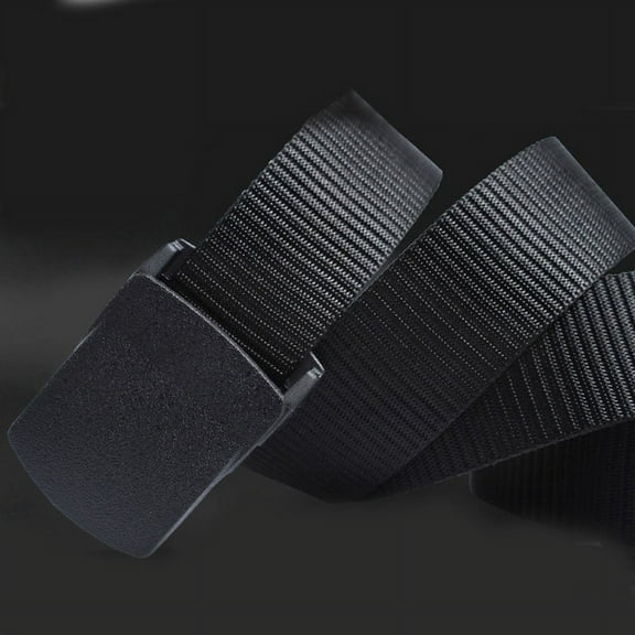 WELOIJEVBE Belts for Men Wild Men Canvas Belt Hypoallergenic Metal free Automatic Buckle BK