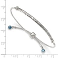 thumbnail image 2 of Sterling Silver Blue Swarovski Crystal Rd Bezel Adjustable Bracelet (Weight: 7.93 Grams, Length: Inches), 2 of 2