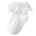 thumbnail image 2 of 4 Uds calcetines de niña bebé calcetines con volantes súper suaves calcetines de encaje para niñas calcetines bonitos con volantes para niñas de 3 a 5 años, 2 of 5