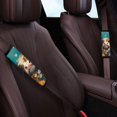 thumbnail image 3 of Chririnla Calf and Floral Pattern Seat Belt Cover Pad 2 Pack Car Seat Belt Pads Magic Tape Design Soft Suitable for Truck Auto, 3 of 8
