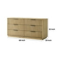 thumbnail image 5 of Noe Celia 68 Inch Dresser, 6 Drawers, Black Metal Handles, Solid Rubberwood, 5 of 6