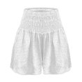 thumbnail image 3 of aidice Shorts for Women Trendy Smocked High Waisted Loose Ruffle Hot Pants Casual Summer Shorts Fashion, 3 of 7
