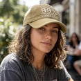 thumbnail image 4 of There's a 99% Chance I Don't Care Dad Hat – Embroidered Distressed Baseball Cap, Funny Sarcastic Adjustable Cap for Men Women, Washed Cotton Unstructured Khaki One Size, 4 of 5