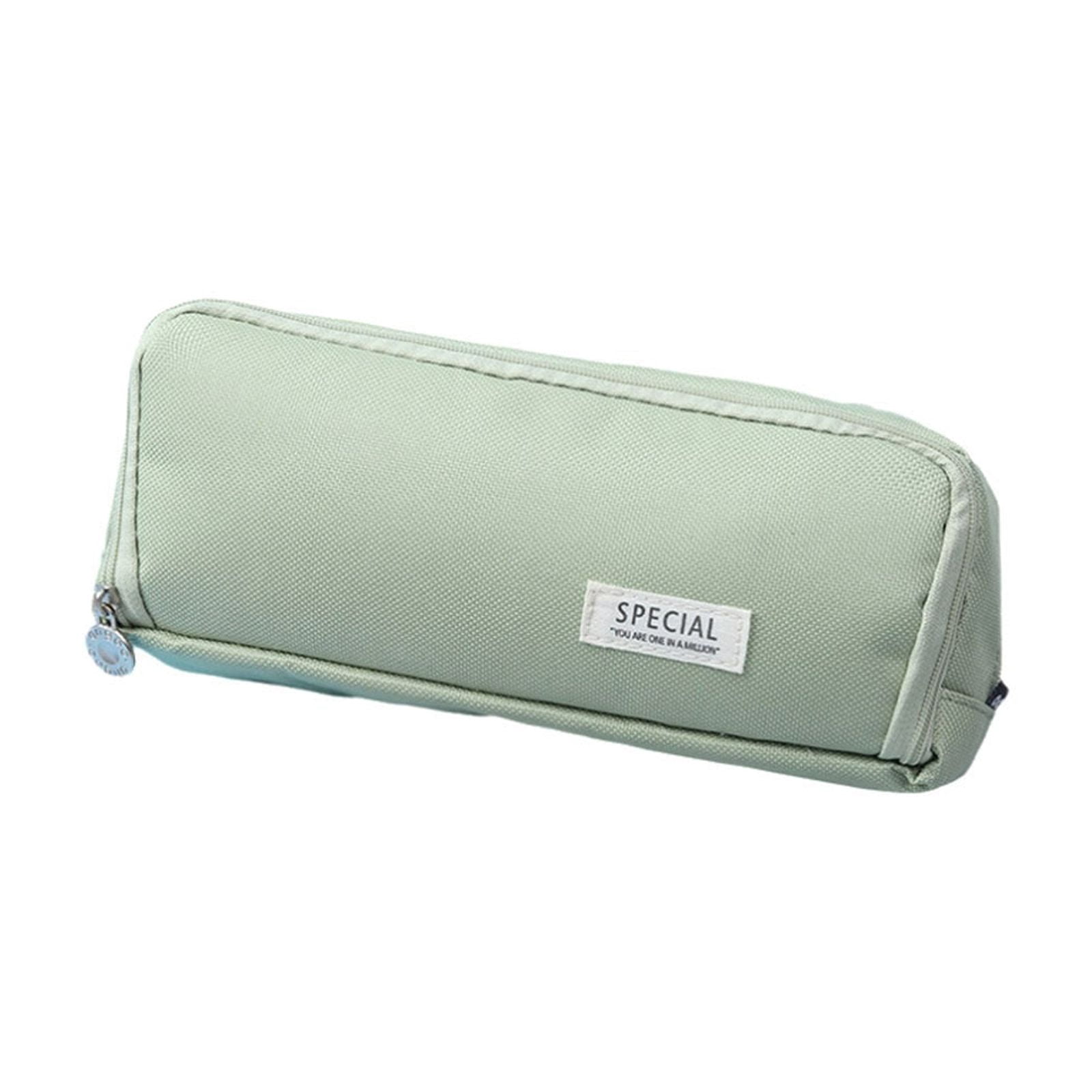 Wovilon 1 Pack Multi-Layer Fabric Pencil Case, 8.6"x2"x3" Japanese Korean Style Pen Holder, Large Capacity Stationery Organizer, Wear-Resistant Student School Bag