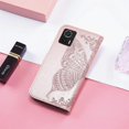 thumbnail image 4 of for Motorola Edge 30 Neo 6.28" Wallet Case for Women Girls, Shiny Butterfly Flower PU Leather Cover with Card Slot Holder Flip Phone Case for Motorola Edge 30 Neo Rhinestone Rose Gold, 4 of 9