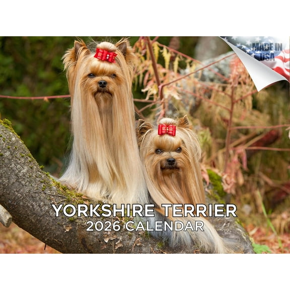 2025 2026 Yorkshire Terrier Calendar - Dog Breed Monthly Wall Calendar - 12 x 18 Open - Thick No-Bleed Paper - Giftable - Made in USA