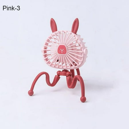 

Mini USB Personal Portable Handheld Rechargeable Fan Stroller Fan Baby Bed Fan Car Seat Fan PINK 3