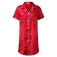 thumbnail image 2 of PEASKJP Womens Nightgowns Plus Size Women's Sleepwear Cotton Sleep Tee Short Sleeves Print Sleepshirt (Red,XXL), 2 of 4