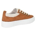 thumbnail image 3 of Soda Flat Women's Shoes Lace Up Loafers Casual Sneakers Synthetic Fur Hidden Flatform ENDEAR-G Suede Brown Tan 8.5, 3 of 5