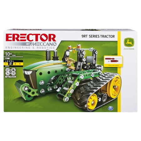 Erector by Meccano John Deere 9RT Tractor Model Building Kit, 278 Parts, for Ages 10 and