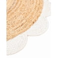 thumbnail image 4 of 8 Ft Round White & NaturalJute Premium Scalloped Jute Rug – Handcrafted Natural Braided Carpet for Living Room, Bedroom, Entryway – Boho Home Decor, 4 of 5