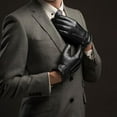 thumbnail image 2 of Hot Mens Fitted Real Leather Touch-Screen Gloves with Racing Driving Gloves, 2 of 5