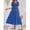 Royal Blue-L, variant on Royal Blue Square Neck Short Sleeve Tiered Midi Dress With Shirred Waist