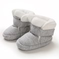 thumbnail image 2 of XIMIN Infant Cozy Soft Slippers Warm Fur Lining Soft Boots with Non-Slip Rubber Texture Sole Baby Boy Girl Ankle Shoes Toddler Winter Snow Crib Shoes, 2 of 9