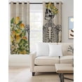 thumbnail image 2 of Summer Lemon Blackout Curtains, Light Blocking Print Window Curtains, Skull Vintage Green Botanical Thermal Insulated Window Drapes for Living Room Kitchen Cafe 2 Panels, 104"W x 72"L, 2 of 9