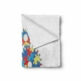 thumbnail image 2 of Autism Soft Flannel Fleece Blanket, Colorful Design of Wording with Cogwheel Designed in Puzzle Pieces Symbolic Pattern, Cozy Plush for Indoor and Outdoor Use, 70" x 90", Multicolor, by Ambesonne, 2 of 6
