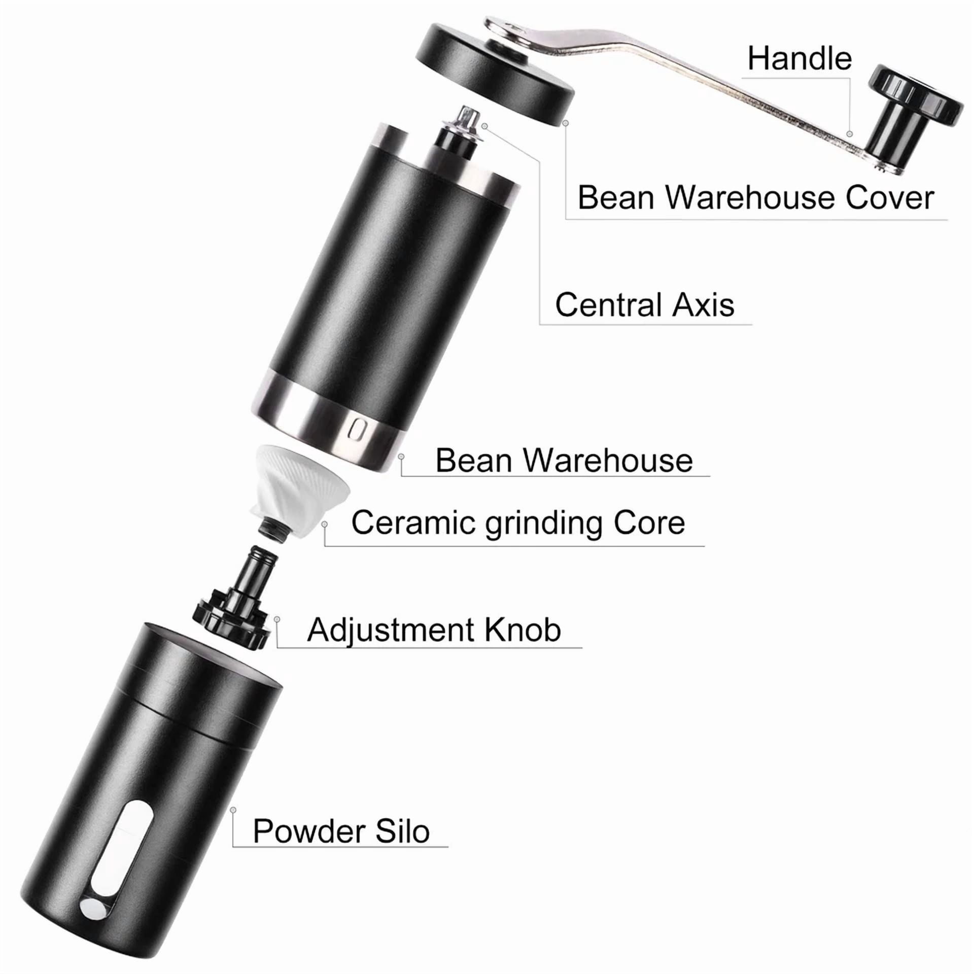 Paracity Manual Coffee Grinder Stainless Steel, Hand Coffee Bean Grinder/Mill