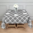 thumbnail image 3 of Black White Plaid Checkered Pattern Square Tablecloth,Waterproof Square Table Cover,Wipeable Spillproof Washable Table Cover for Home Kitchen Party Decor 52"x52"(132x132cm), 3 of 6