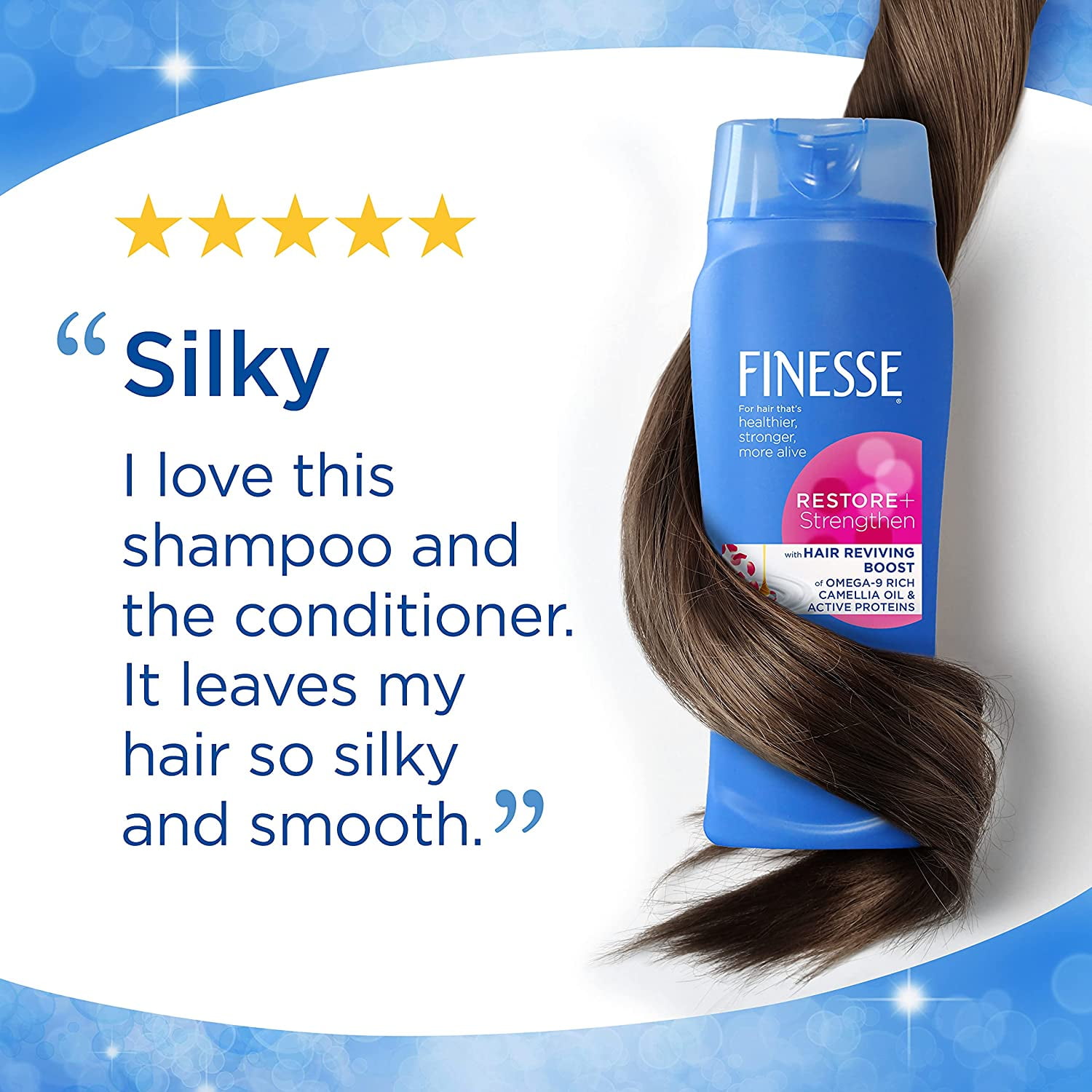 5 Pack - Finesse Restore + Strengthen, Moisturizing Shampoo 13 oz Each
