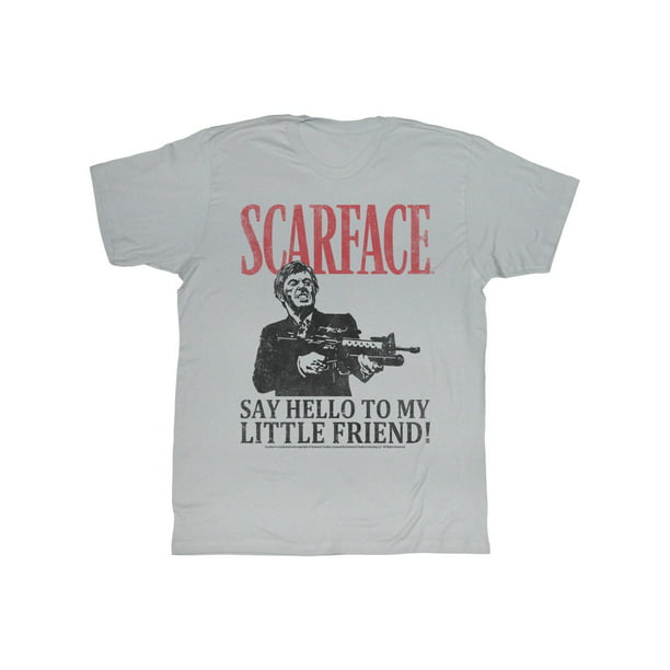 Scarface 80s Gang Crime Movie Cartoon Say Hello to My Little Friend Adult  Tshirt 
