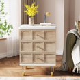 thumbnail image 4 of Tribesigns 3-Drawer Nightstand, White & Light Brown Nightstand, Bedside Table with Storage and Gold Legs, Night Side Table for Bedroom, Dorm, 4 of 6
