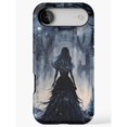 Shell Castle Design Gothic Woman and Castle Dark Blue Tough Case for Apple iPhone Series ...