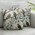 thumbnail image 3 of HENGT  Ink Painting Watercolor Blue Grey Lovely Birds Tree Leaves Decorative Throw Pillow Cover Case Home Living Room Bed Sofa Car Square, 3 of 5