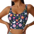 thumbnail image 2 of Uemuo Floral Rabbit Pattern Women's Sports Bra - High Impact Support, Breathable, and Comfortable Athletic Bra for Running, Yoga, and Workouts, 2 of 9