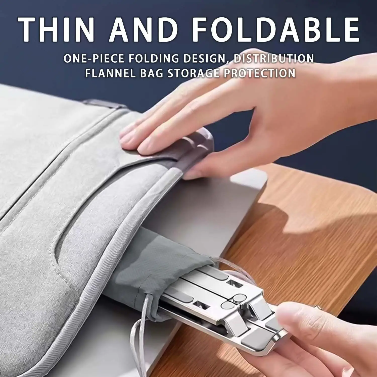 Aluminum Laptop Stand Adjustable 6-Level Foldable Laptop Holder Portable with Ventilation for 8-16 Inch Laptops