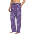 thumbnail image 3 of Kdxio Lavender Flowers Print Men's Sleep Pajama Pant Lounge Pants with Pockets, 3 of 8
