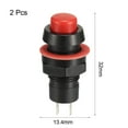 thumbnail image 2 of Uxcell 10mm Mounting Hole Red Latching Push Button Switch SPST NO 2 Pack, 2 of 5