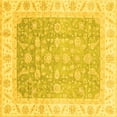 thumbnail image 1 of Ahgly Company Machine Washable Indoor Square Oriental Yellow Traditional Area Rugs, 4' Square, 1 of 4