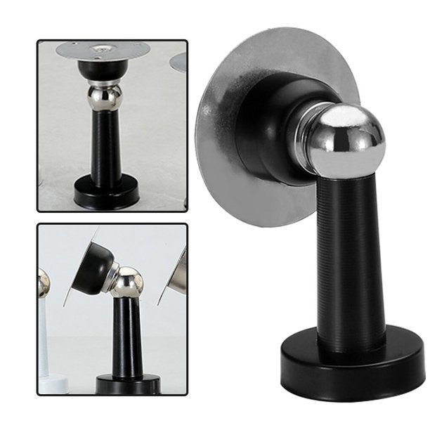 Scienceny Tope de puerta de acero inoxidable con punzón gratis, soportes de puerta ocultos, tope de puerta montado en la pared Herramientas y ferretería No.02 Scienceny TO000130-02
