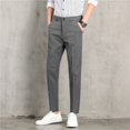 thumbnail image 3 of Nuevos Pantalones De Traje Formal De Oficina De Los Hombres No Planchado Stretchable Slim Fit Trabajo Casual Largo Negro, 3 of 4