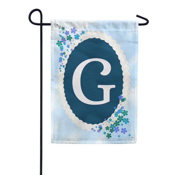America Forever Spring Monogram Garden Flag Letter G 12.5 x 18 inches Double Sided Vertical Outdoor, Yard, Lawn, Beautiful Flowers, Floral Design, Summer Farmhouse Garden Flag