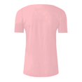 thumbnail image 5 of Pink Women's Short Sleeve T-shirt, Women'S Casual Pleated Round Neck Button Open Short Sleeve Loose T Shirt Shirt Top,Women's Short sleeve T-shirt 3XL, 5 of 5