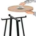 thumbnail image 4 of Abble Indoor Use White Oak Tray Top End Table with Matte Black  Metal Cross Legs, 4 of 7