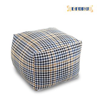 OTAUTAU Big Cube Fluffy Fur Bean Bag Pouf Ottoman Cover Beanbag Chair  Footrest Floor Seat Footstool Futon Stool Bench JD12LSM1T