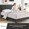 thumbnail image 4 of DeCoro Chicago Modern Upholstered Platform Bed Frame, Tufted Headboard & Wooden Bed Frame, Wood Slats Support, Bed Frame No Box Spring Needed, Lightweight, Durable, Easy Assembly - Full, Dark Grey, 4 of 10