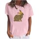 thumbnail image 1 of Camiseta de manga corta de verano de Pascua con cuello redondo suelto informal estampado para mujer Fridja  bn1276, 1 of 5