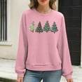 thumbnail image 4 of Neewe Christmas Women's Fall Oversized Sweatshirt Casual Waffle Knit Long Sleeve Crewneck Split Pullover Tunic Tops, 4 of 6