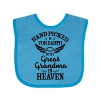 Inktastic Handpicked for Earth by My Great Grandma in Heaven Boys or Girls Baby Bib