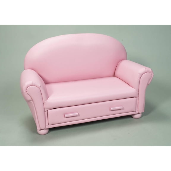Gift Mark Child's Upholstered Chaise Lounge w/ Drawer-Color:Pink